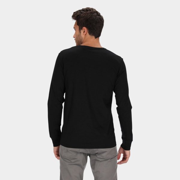 ⁦Slim Fit Mercerized Long Sleeve T-Shirt⁩ – תמונה ⁦3⁩