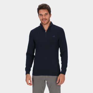 סריג גאנט חצי זיפר Cotton Texture Half-Zip Sweater