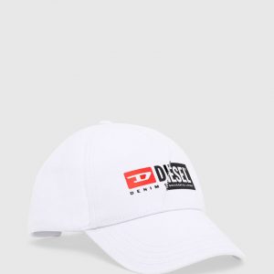 כובע DIESEL  לבן ושחור עם לוגו גדול מקדימה