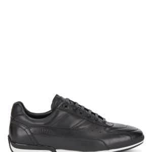 Nappa-leather low-top trainers with embossed panel