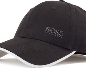 כובע הוגו בוס שחור Logo Print Baseball Cap in Black