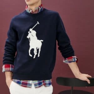 סוו'צר שרוול ארוך ביג פוני Polo Ralph Lauren crewneck sweatshirt with flocked logo