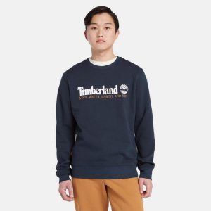 סווטשירט טימברלנד עם הדפס לוגו עץ בחזית TIMBERLAND Sweatshirt | כחול