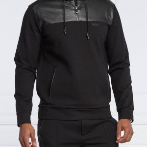 סווטשרט חצי-זיפר בוס מונוכרומטי BOSS Half Zip שחור