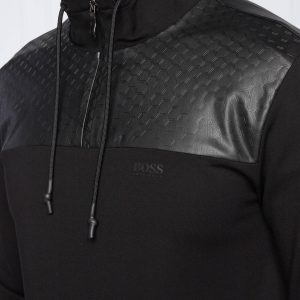 סווטשרט חצי-זיפר בוס מונוכרומטי BOSS Half Zip שחור