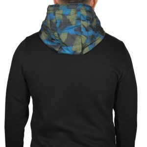 קפוצ'ון לקוסט זיפר מלא שחור Men's Lacoste SPORT Contrast Hood Fleece Zip Sweatshirt  Black
