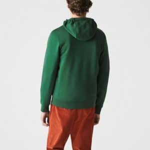 קפוצ'ון לקוסט זיפר מלא ירוק  Men's Lacoste SPORT Contrast Hood Fleece Zip Sweatshirt GREEN