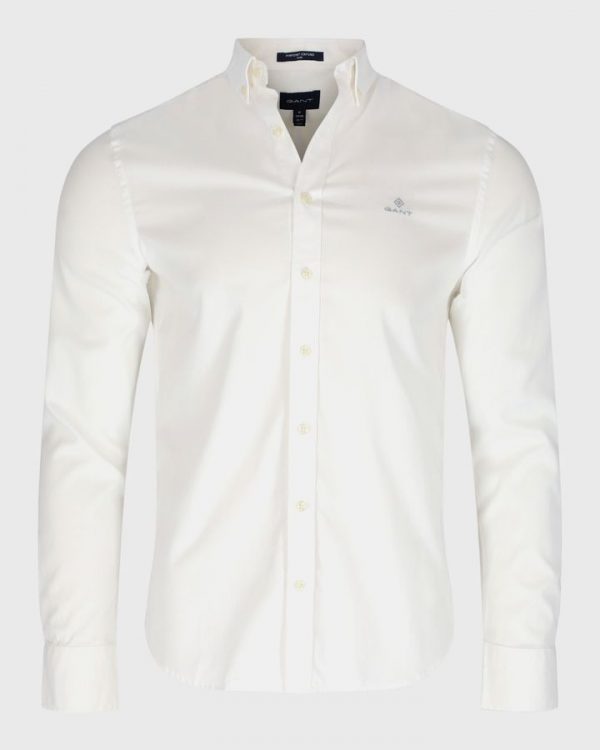 חולצה מכופתרת גאנט Slim Fit Pinpoint Oxford Shirt - Image 2