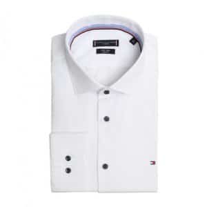 חולצה מכותרת טומי לבן Poplin Classic Shirt white
