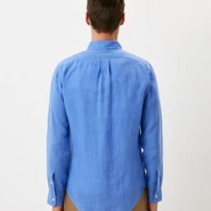 מכופתרת ראלף לורן פישטן כחול בהיר SLIM Fit Linen Shirt in BLUE