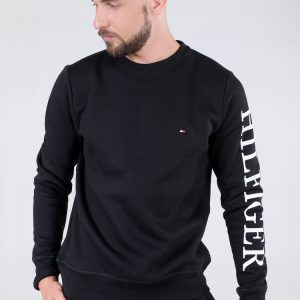 סווצ'ר טומי שחור עם לוגו TOMMY HILFIGER SWEATER