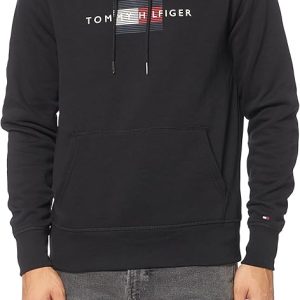 סווטשירט קפוצ'ון טומי בצבע שחור