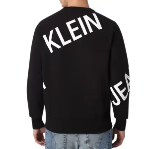 סווטשירט עם כיתוב ממותג בגוון לבן SWEATSHIRT Calvin Klein