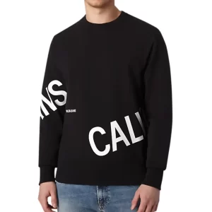 סווטשירט עם כיתוב ממותג בגוון לבן SWEATSHIRT Calvin Klein