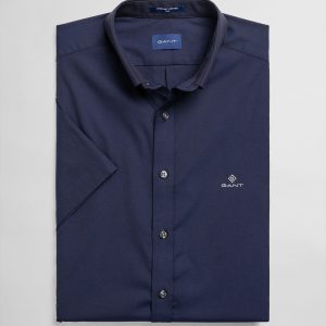 חולצה מכופתרת GANT Slim Fit Short Sleeve Pinpoint Oxford Shirt