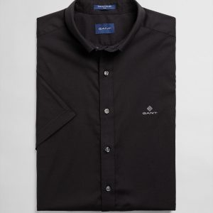חולצה מכופתרת Slim Fit Short Sleeve Pinpoint Oxford Shirt