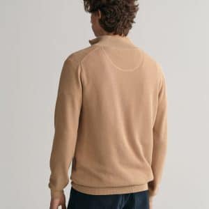 סריג זיפר גאנט Cotton Piqué Half-Zip Sweater