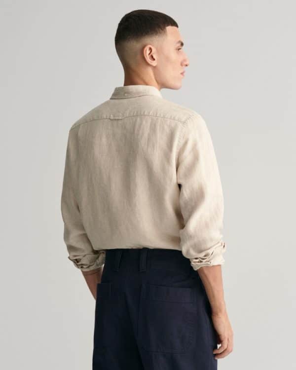 חולצת פשתן גאנט SLIM LINEN SHIRT - Image 5