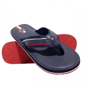 כפכפי טומי אצבע גברים מעור - כחול כהה