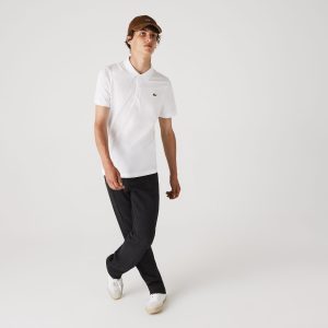 חולצת פולו Lacoste Sport Cotton Blend Ottoman לגברים | לבן