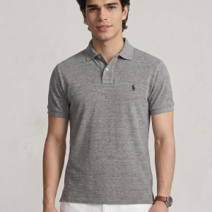 חולצת פולו ראלף לורן אפור Slim Fit Stretch Mesh Polo
