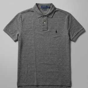 חולצת פולו ראלף לורן אפור Slim Fit Stretch Mesh Polo
