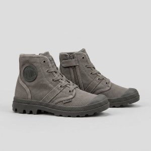 Palladium Kids Pampa Zipper נעלי פלדיום ילדים עם זיפר בצבע אפור