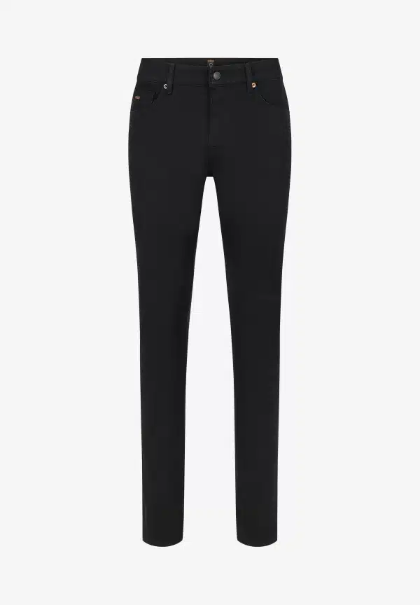 ⁦BOSS DELAWARE - Slim fit jeans - black - גינס בוס שחור חלק⁩ – תמונה ⁦7⁩