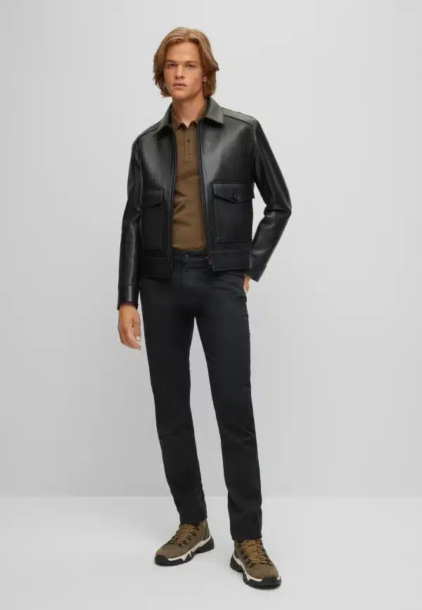 BOSS DELAWARE - Slim fit jeans - black - גינס בוס שחור חלק