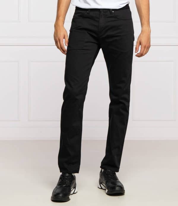 HUGO BOSS JEANS - BLACK מכנס הוגו בוס בצבע שחור חלק