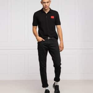 HUGO BOSS JEANS - BLACK מכנס הוגו בוס בצבע שחור חלק