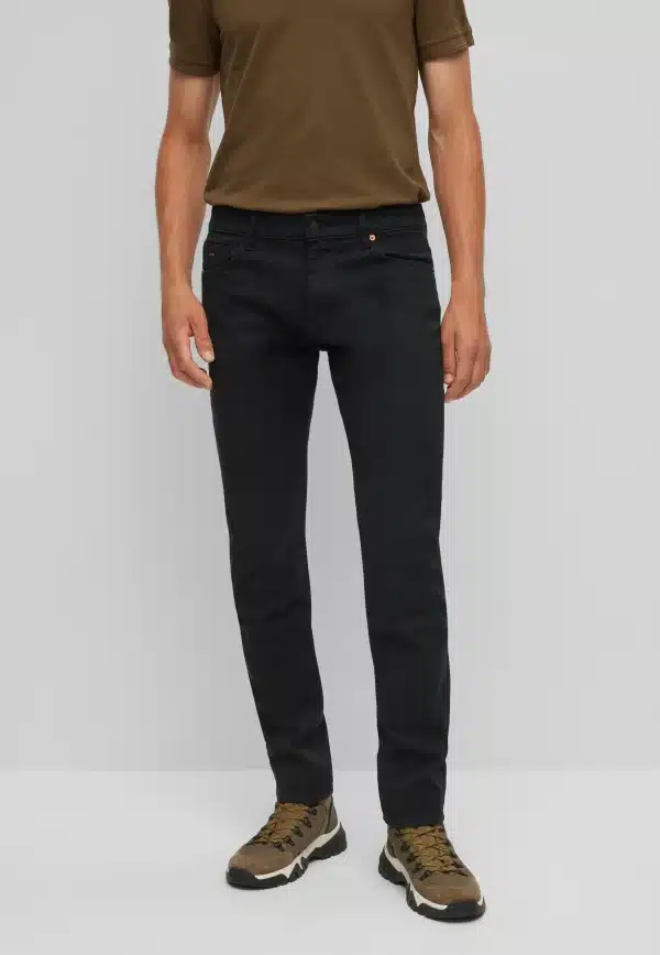 ⁦BOSS DELAWARE - Slim fit jeans - black - גינס בוס שחור חלק⁩ – תמונה ⁦2⁩
