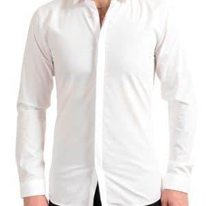 Hugo Boss Men's Extra Slim Fit Long Sleeve Dress Shirt  חולצה מכופתרת לבנה אקסטרה סלים