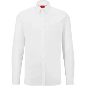 Hugo Boss Men's Extra Slim Fit Long Sleeve Dress Shirt  חולצה מכופתרת לבנה אקסטרה סלים