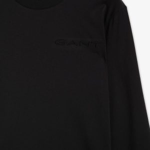 טישרט גאנט שרוול ארוך לוגו מובלט GANT T-shirt שחור