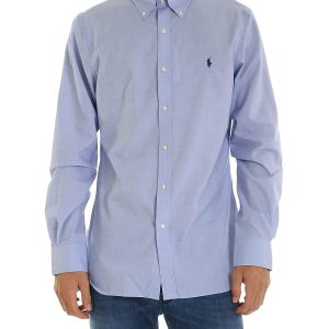 חולצה מכופתרת ראלף לורן SLIM FIT IN BLUE