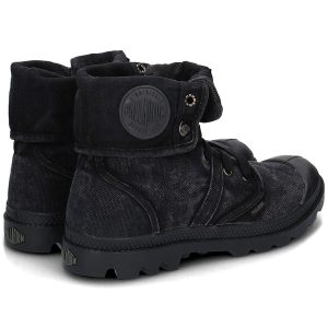 PALLABROUSE נעלי פלדיום קנבס גבוהות מתקפלות לגבר צבע שחור מטאלי