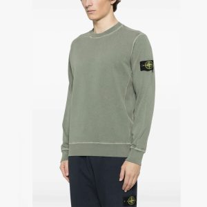סווטשירט סטון איילנד STONE ISLAND עם פאטץ' לוגו | ירוק | גברים