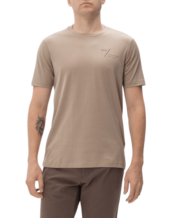 PAUL & SHARK T-SHIRT | טישירט פול אנד שארק כותנה | גברים | חום בהיר