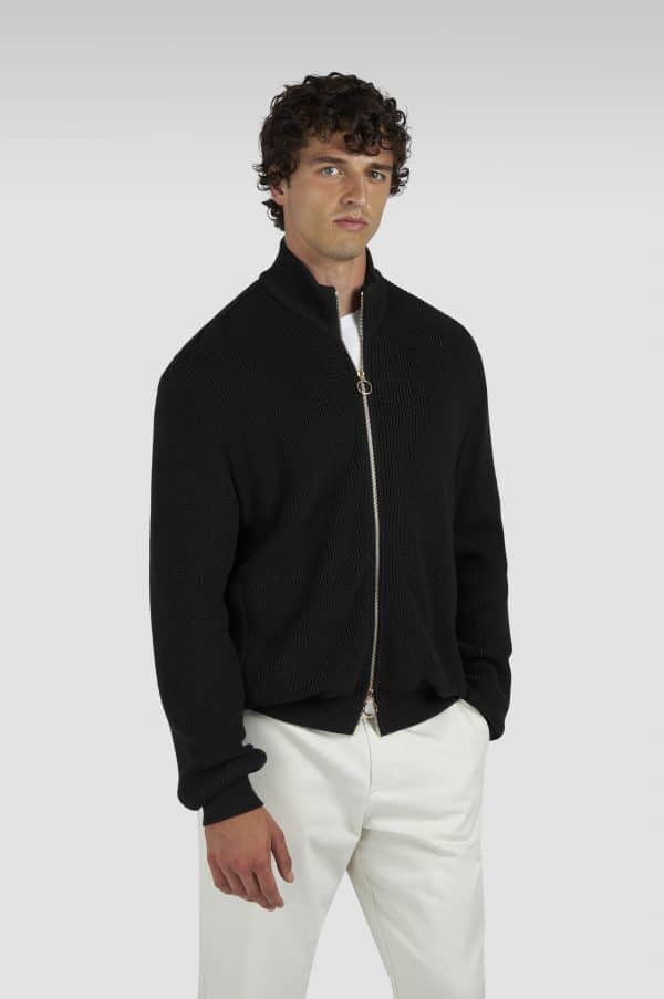 PAUL & SHARK ZIP SWEATSHIRT | סוויטשירט פול אנד שארק עם רוכסן | גברים | שחור