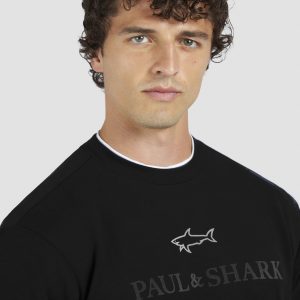 PAUL & SHARK SWEATSHIRT | סוויטשירט פול אנד שארק עם לוגו | גברים | שחור