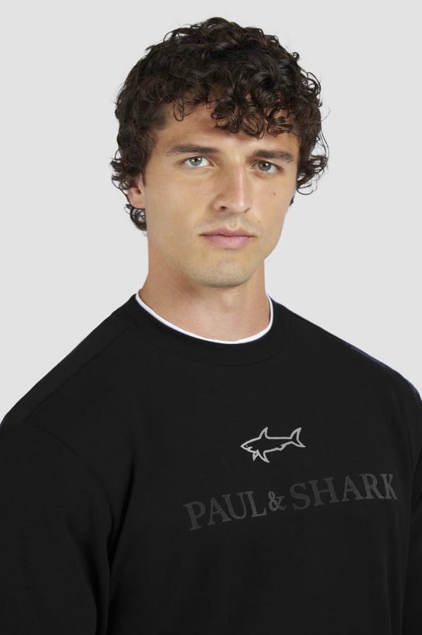 PAUL & SHARK SWEATSHIRT | סוויטשירט פול אנד שארק עם לוגו | גברים | שחור - Image 2