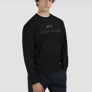 PAUL & SHARK SWEATSHIRT | סוויטשירט פול אנד שארק עם לוגו | גברים | שחור