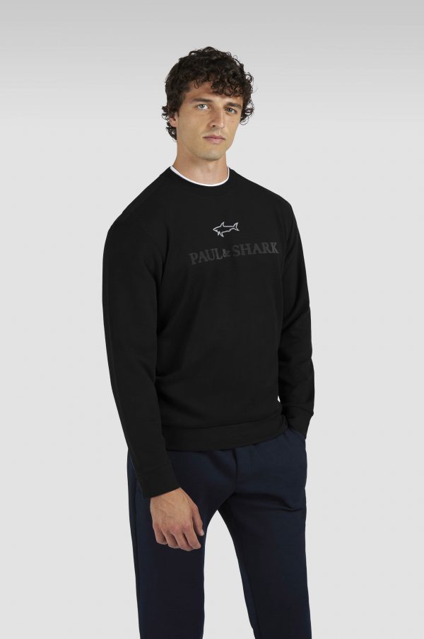 PAUL & SHARK SWEATSHIRT | סוויטשירט פול אנד שארק עם לוגו | גברים | שחור