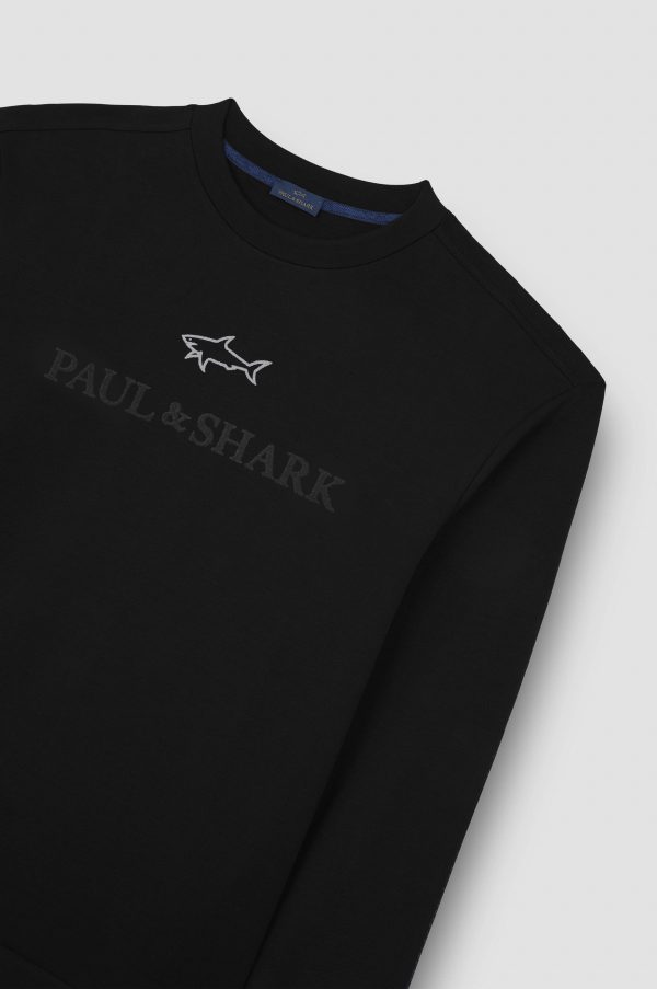 PAUL & SHARK SWEATSHIRT | סוויטשירט פול אנד שארק עם לוגו | גברים | שחור - Image 3
