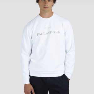 PAUL & SHARK SWEATSHIRT | סוויטשירט פול אנד שארק עם לוגו | גברים | לבן