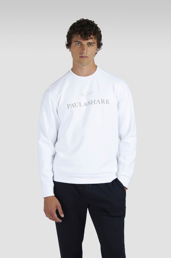 PAUL & SHARK SWEATSHIRT | סוויטשירט פול אנד שארק עם לוגו | גברים | לבן