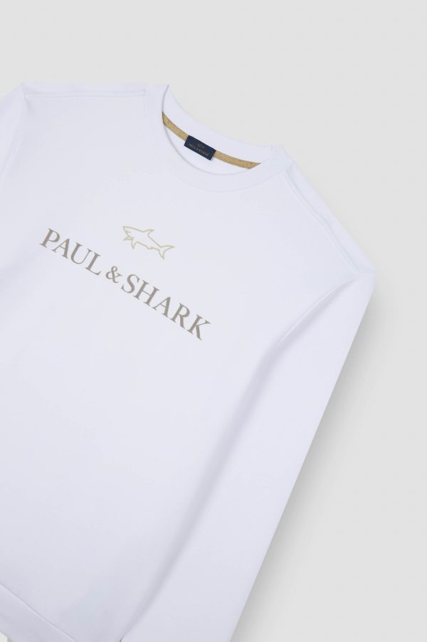 PAUL & SHARK SWEATSHIRT | סוויטשירט פול אנד שארק עם לוגו | גברים | לבן - Image 3