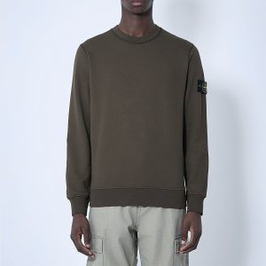 סווטשירט סטון איילנד STONE ISLAND עם פאטץ' לוגו | חום | גברים