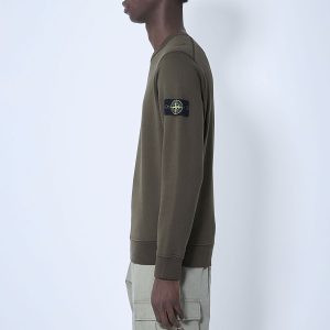 סווטשירט סטון איילנד STONE ISLAND עם פאטץ' לוגו | חום | גברים